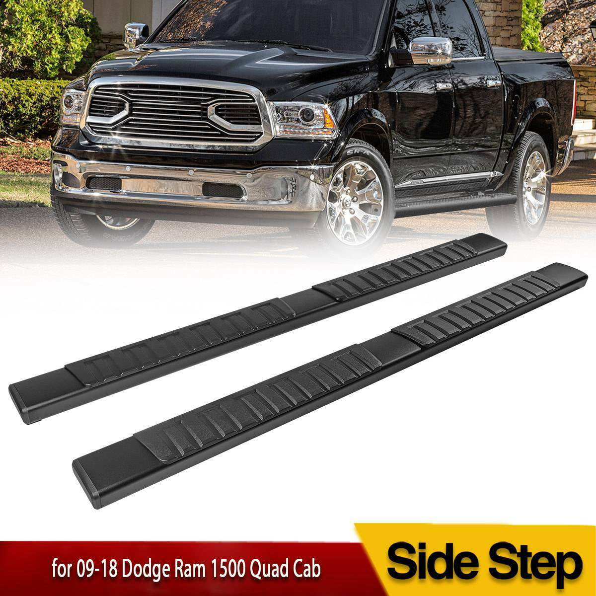 For 09-18 Dodge Ram 1500 Crew Cab 7" Nerf Bar Side Step Running Boards New Style