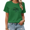 1-Green, variant on Women Pond Water Ripple Green Frog Bright Yellow Eye Wildlife Graphic S-5XL Short Sleeve White Tops