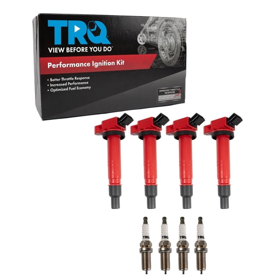TRQ Ignition Coil and Spark Plug Kit 8 Piece Iridium Spark Plugs Fits 2014-2015 Scion xB
