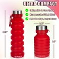 thumbnail image 6 of ONTA Collapsible Water Bottle - 18oz Reusable BPA Free Silicone Foldable Water Bottles for Gym Camping Hiking Travel Sports Water Bottle with Carabiner（Red）, 6 of 9