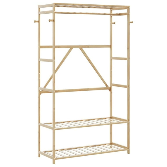 vidaXL Clothes Rack with Shelves 43.3"x15.7"x68.9" Bamboo
