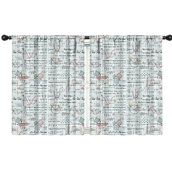 Blackout Kids Curtains,Math Equations Grid Formulas Pattern Childrens Insulated Curtains Set Of 2,Bedroom Essentials,Toddler Room Decor 42"x54"
