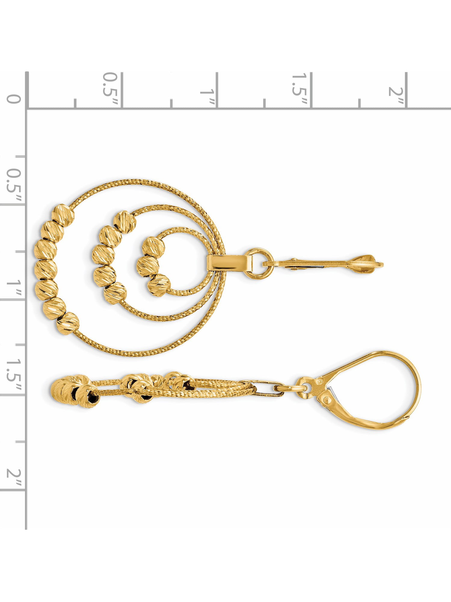 Perfect Jewelry Gift Leslies 14k Diamond-cut Dangle Leverback Earrings