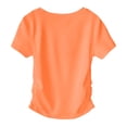 thumbnail image 6 of Girls Shirts Side Ruched Short Sleeve Crewneck Fitted Tops Casual Summer Soft Tee Clothes 5-12 Years, 6 of 6