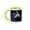 Green/White, variant on 3drose, Usa, California. Rooster on Fence., 11oz Mug
