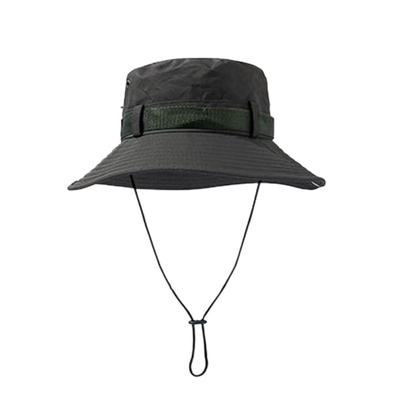 Wide Brim Sun Hat Foldable Outdoor Fishing Bucket Hat Breathable UV Protection Cap with Chin Strap for Hiking Camping and Travel