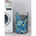 thumbnail image 3 of Floral Laundry Bag, Doodle Flowers Bohemian Spring Bloom Spring Season, Hamper Basket with Handles Drawstring Closure for Laundromats, 13" x 19", Blue Blue, by Ambesonne, 3 of 4