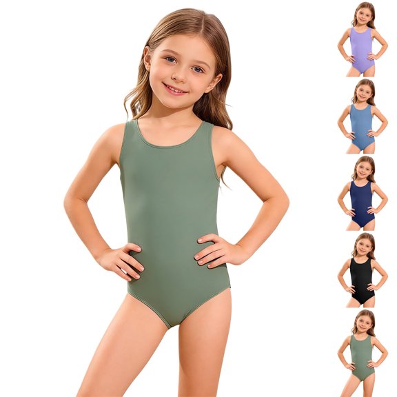 XINXIAOO One Piece Swimsuit for Girls Sleeveless Quick Dry Swimwear Beach Girl Bathing Suit, Size 3T-14Y