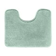 thumbnail image 2 of Microfiber Toilet Bath Mat U-Shaped Contour Shaggy Bathroom Rugs Non Slip Extra Thick Soft Bath Rug Absorbent Water for Bathroom Commode Machine Washable (Mint Green), 2 of 3