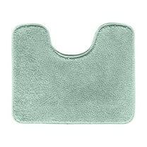 Rug Pad, Luxury Toilet Rugs U Shaped Washable Bath Rugs for Bathroom Non Sliping Extra Soft And Absorbent Microfiber Bath Mat Plush Comfortable Contours Bath Rugs, Mint Green