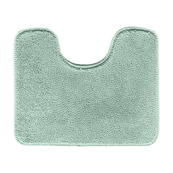 Rug Pad, Luxury Toilet Rugs U Shaped Washable Bath Rugs for Bathroom Non Sliping Extra Soft And Absorbent Microfiber Bath Mat Plush Comfortable Contours Bath Rugs, Mint Green