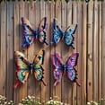 thumbnail image 4 of Metal Butterfly Wall Art Decor 4 Pack, Colorful Hanging Butterfly Sculpture for Indoor Outdoor Garden Yard Patio Fence, Gift for Mom Friend A, 4 of 6