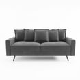 thumbnail image 2 of Pemberly Row 70" Square Arm Modern Velvet & Metal Sofa in Gray, 2 of 12