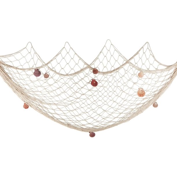 Estilo mediterráneo, fuertes sentimientos amorosos del mar Mediterráneo con red de pesca náutica y algodón para una decoración única del hogar, fondo fotográfico y decoración de fiesta pirata