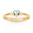 thumbnail image 2 of Birthstone Heart Ring with Shoulder Accents - Aquamarine (March), 2 of 4