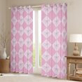 thumbnail image 2 of Kawaii Bowknot 30%-50% Blackout Curtains 42"Wx84"L Fantasy Princess Window Curtains Teen,Pink Girly Plaid Curtains & Drapes Cute Bow Checkered Window Treatments 2 Panels, 2 of 5