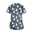 thumbnail image 2 of ZAXARRA Women Christmas V-Neck Short Sleeve Tops Nurses Work Uniform Blouses, 2 of 3