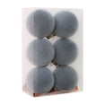 thumbnail image 4 of Rysoverian 6 Pack Flocked Christmas Ball Ornaments, Gray-Blue Velvet Foam Baubles for Tree Wreath Holiday Decoration, 4 of 7