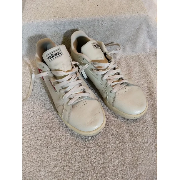 Adidas Mens Classic Gray Leather Casual Shoes, Size: 8.5 Pre-Owned #JJ49+12