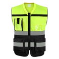thumbnail image 2 of Joernso Men High-Visibility Reflective Vest V-neck Sleeveless Multi Pockets Design Waistcoat Clear ID Pocket Pen Holder Vest Coat, 2 of 8