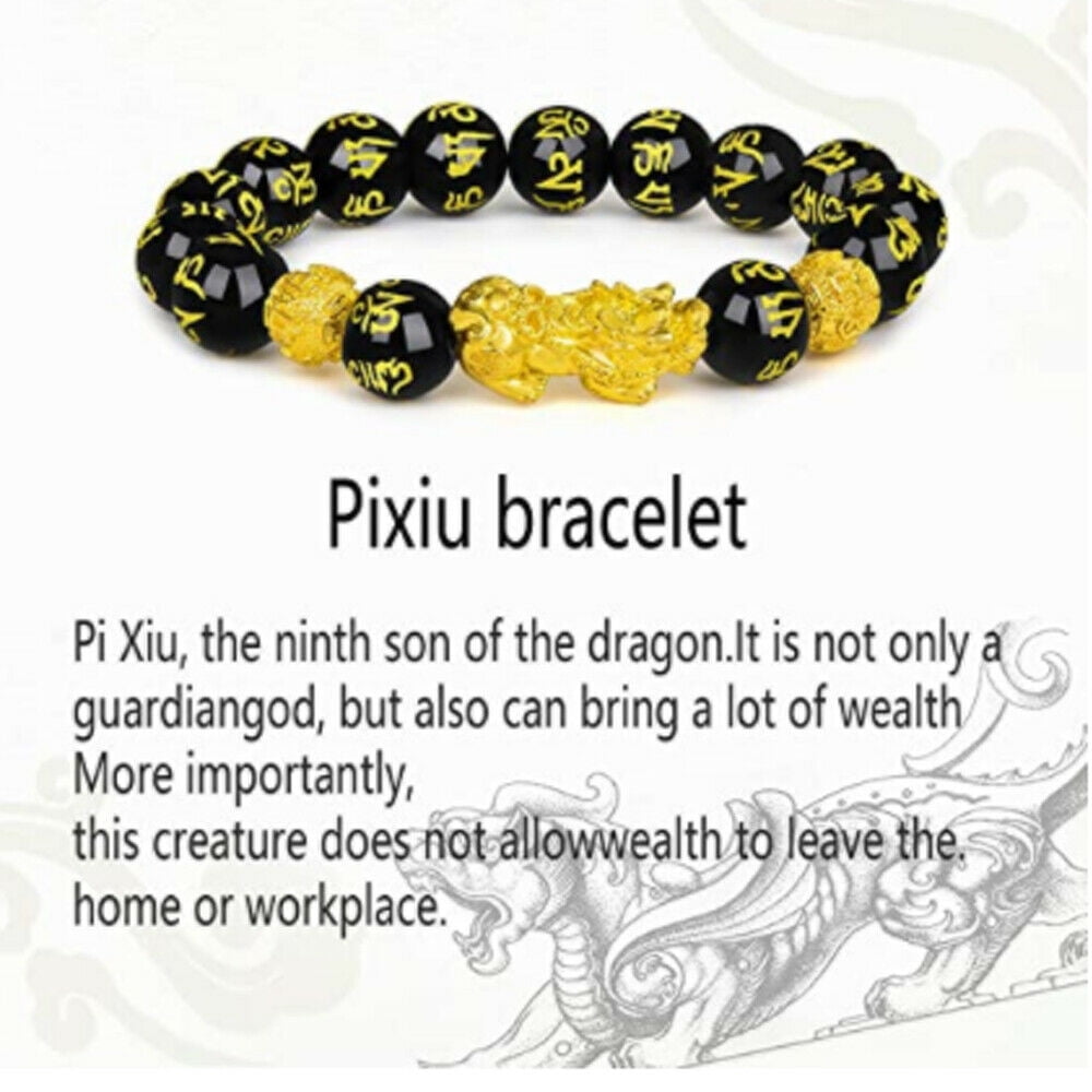 Wealth Bracelet For Men Women Feng Shui Temperatures Pi Xiu Bracelet Black  Obsidian Bracelet Bring Lucky And Wealth Men Jewelry