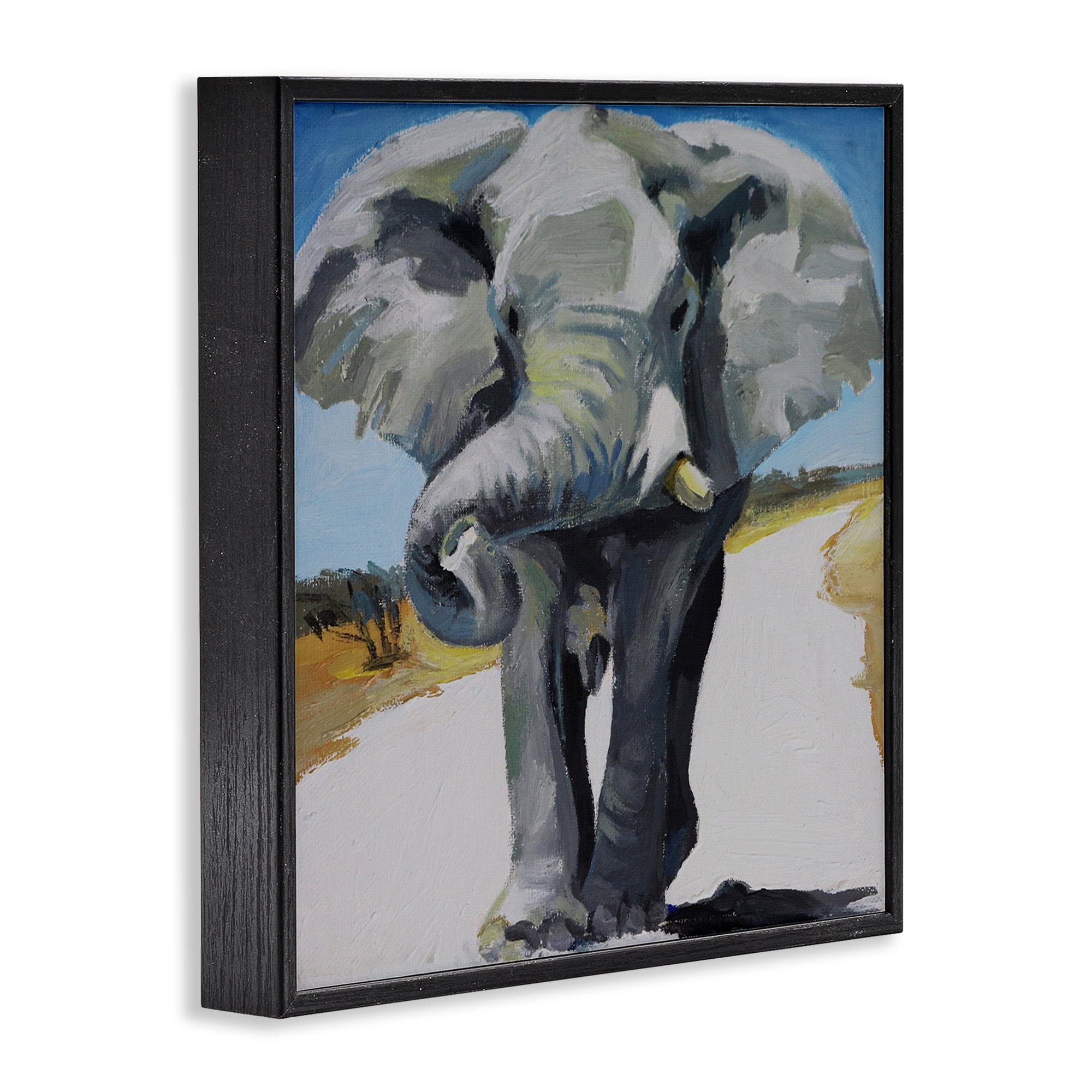 Stupell Industries Majestic Elephant on Path Black Framed Giclee Art, design by Violeta Vollmer