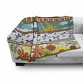 thumbnail image 3 of Summer Soft Flannel Fleece Throw Blanket, Colorful Striped Daisy Flowers Butterflies Sun Clouds Vivid Playroom Kids Pattern, Cozy Plush for Indoor and Outdoor Use, 70" x 90", Multicolor, by Ambesonne, 3 of 6