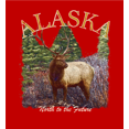 thumbnail image 2 of Adventure Society Alaska Crew Neck Short Sleeve Adult T-shirt
-Large-Red, 2 of 3