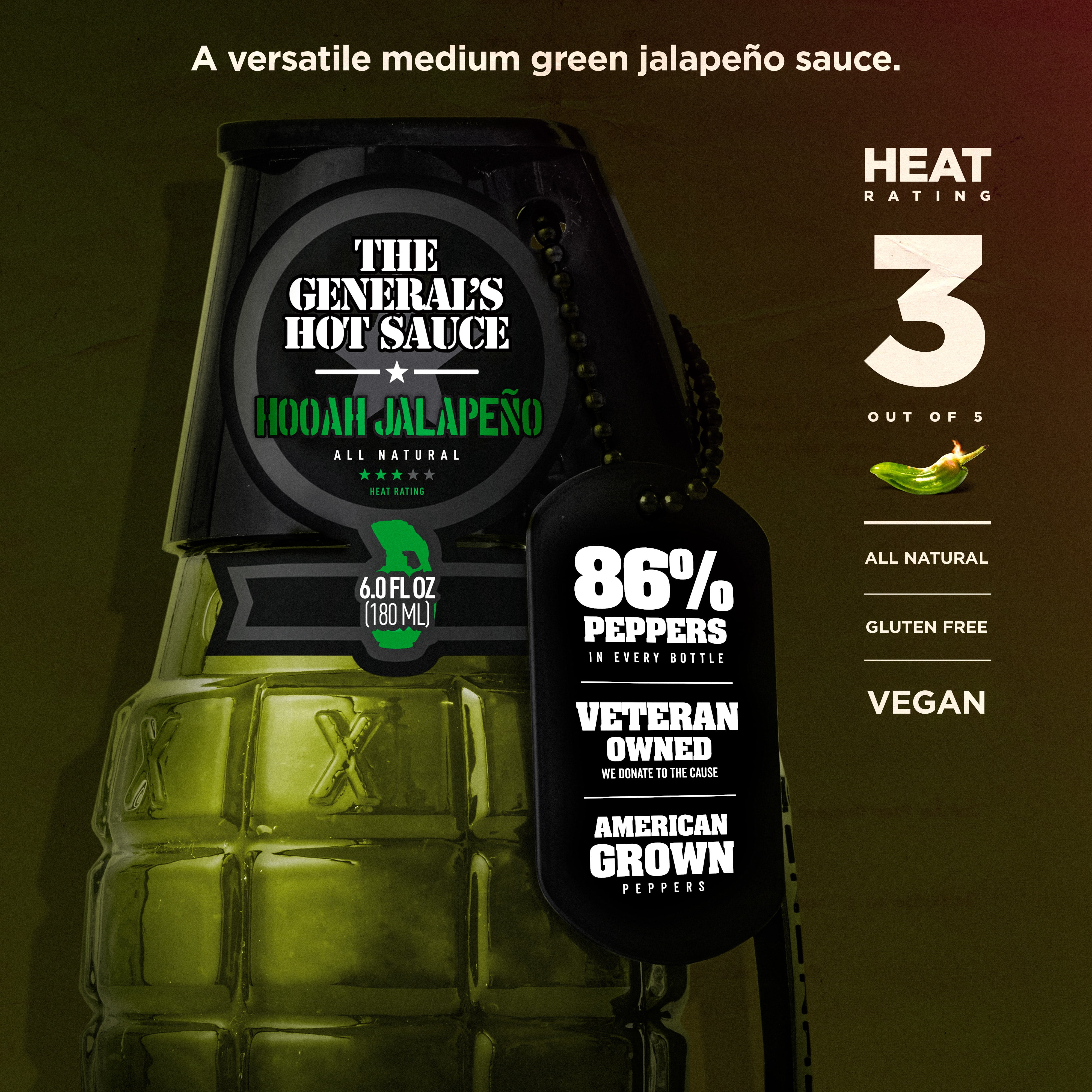 The General's Hot Sauce Gourmet Hot Sauce Duo Gift Set Cayenne and Jalapeño 2-Pack 6oz