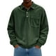 thumbnail image 1 of Blusa y camisa de manga larga con cuello vuelto para hombre, color liso, informal, con botones, cárdigan de media manga, con solapa y bolsillo, blusas de poliéster para hombre, 1 of 6