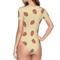 thumbnail image 4 of Balery Strawberries Women's Short Sleevee Crew Neck Bodysuit Tops Short Sleeve Tops Basic-Medium, 4 of 9