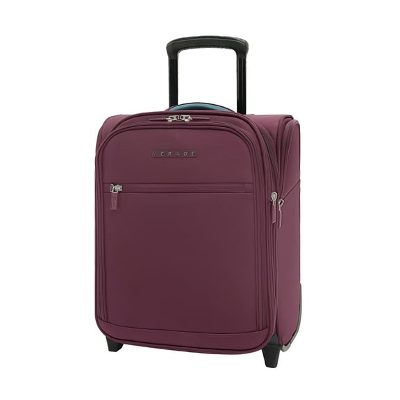 VERAGE Underseat Carry on Luggage with Wheels & USB Port, Bag for Airlines, Lightweight Suitcase for Men Women, Pilots and Crew, Grape red (16-Inch)