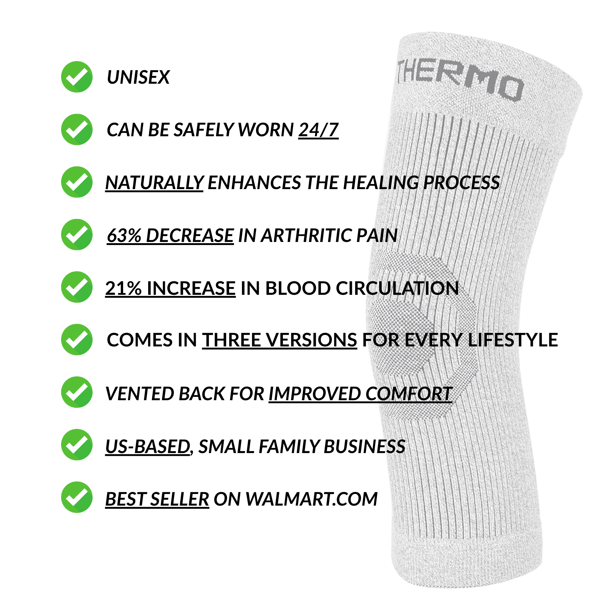 THERMO™ Circulation Knee Sleeve, Natural Semiconductor Infrared Healing Knee Brace, Superior to Compression, Comfort Style w/No Support Stay, XX-Large