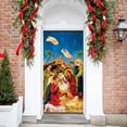 thumbnail image 5 of 1pc, Birth Of Jesus Door Cover Christmas Night Manger Nativity Scene Door Banner Large Religious Christmas Backdrop Decoration Manger Scene Religious Blue Banner Jesus Nativity Backdrop 71x35inch, 5 of 5