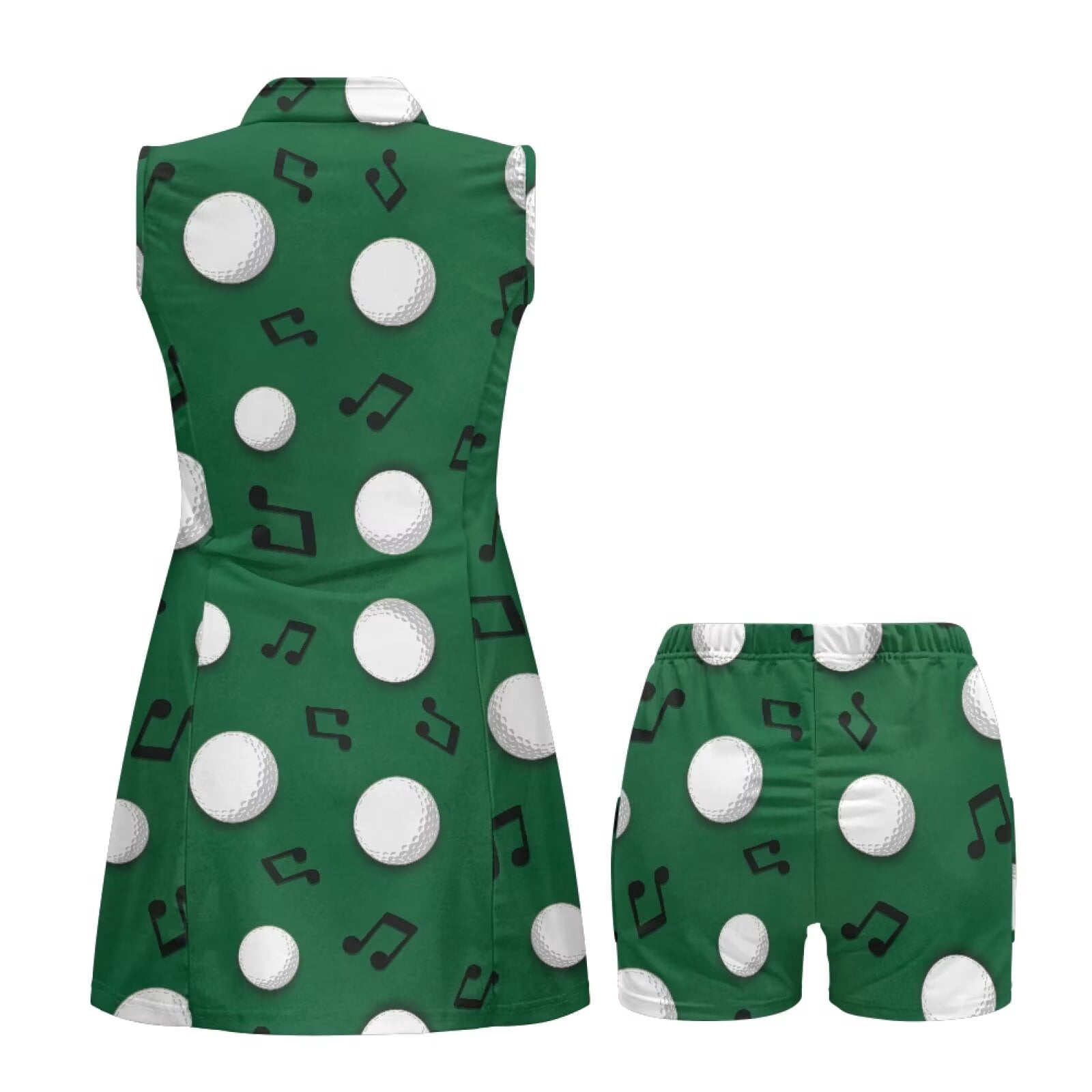 Yuyamidu Golf Balls Golf Dress for Women Musical Note Anti Wrinkle Athletic Dress for Women Sleeveless Comfort Workout Athletic Dresses with Pockets Shorts Outfits Size XS