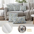 thumbnail image 6 of Pack of 2 Outdoor Pillow Covers 20x20 Inch Waterproof Blue Yellow Spring Floral Throw Pillow Covers,Decorative Couch Pillow Shams Protectors Elegant Summer Botanical Green Patio Cushion Pillowcases, 6 of 8