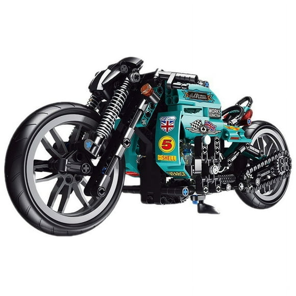 Motorcycle Toy Building Kit, Cafe Racer Display Model, Cool Technic Motorbike Construction Kit for Adults Ages 14 and Up, Compatible with Lego (431 Pieces)