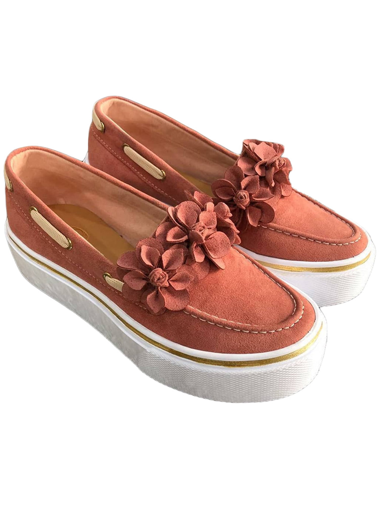 women's slip on summer loafers platform flat wedge casual shoes