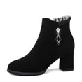 thumbnail image 4 of LSLJS Women's New Plus-size Suede High Heels Frosted Side Zipper Short Heel Chunky Ankle Boots, 4 of 8