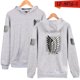 thumbnail image 1 of Attack on Titan Wings of Freedom Cosplay Hoodie Eren Jaeger ropa gigante hombres y mujeres amantes otoño abrigo envío gratisgris 024XL Deng Xun unisex, 1 of 2