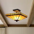 thumbnail image 6 of RADIANCE Goods Tiffany-Style 2 Light Mission Semi-Flush Ceiling Fixture 14" Shade, 6 of 8