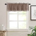 thumbnail image 3 of Hokiten Rod Pocket Curtain Valance, Brown Farmhouse Window Valance for Living Room, Bedroom, Kitchen Pure Brown Solid Color Simple Minimalism Art 42"W x 12"L, 3 of 8