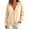 thumbnail image 5 of Cardigan Sweatshirt for Women Long Sleeve Button Front Open Front Lightweight Loose Fit Daily Outerwear with Pockets, 5 of 8