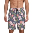 thumbnail image 1 of Balery Pigs 1 Pantalones cortos de pijama de punto de algodón para hombre con cinturilla y bolsillos-X-Large, 1 of 6