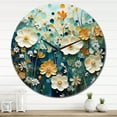 thumbnail image 2 of Designart "Green Blue Calm Oasis II" Abstract Botanicals Oversized Wall Clock, 2 of 5