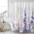 thumbnail image 6 of Lavender Shower Curtain Set - Extra Long 72" x 96" Washable Bathtub Curtain with 12 Hooks, Pastoral Pastel Purple Pink Wildflower Waterproof Fabric Stall Shower Curtains for Bathroom/Bathtub Décor, 6 of 6