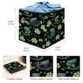 thumbnail image 3 of FeBohao Storage Boxes Bins Fabric Leather Handle Large Capacity Foldable Book Drawer Sturdy Ideas Shirt Cubby Boys Pantry Print Changing Multifunctional Organizer Basket Green Hat, 3 of 6