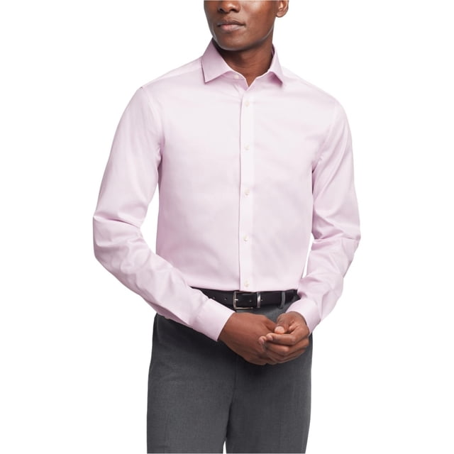 Calvin Klein Chemise Habillée Homme Acier + Boutons, Rose, Col 17 Pouces Manches 34-35 Pouces