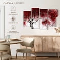 thumbnail image 5 of Elephant Stock Magenta Kissing Tree Wall Art - Horizontal Multi Panel Canvas - Living Room Wall Decor - Floral And Botanical Multi Panel - Red And White Decor By Ashvin Harrison - 43" x 27", 5 of 8