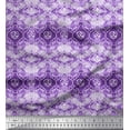 thumbnail image 1 of Soimoi Purple Cotton Cambric Fabric Damask Watercolor Decor Fabric Printed Yard 56 Inch Wide, 1 of 3